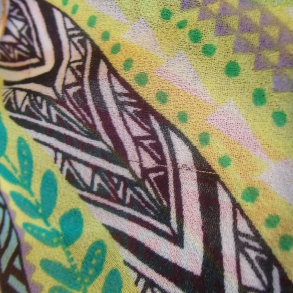 Hale Bob Multicolor Jeweled Neck Sheer Top - Picture 6 of 8